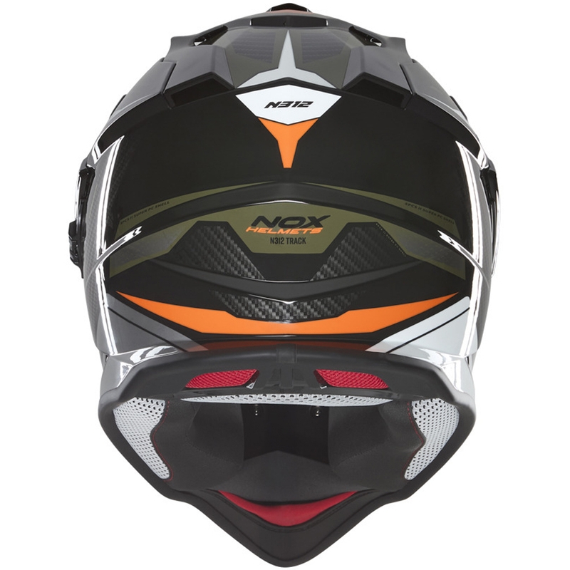 Enduro motociklistička kaciga NOX N312 Track kaki-narančasta