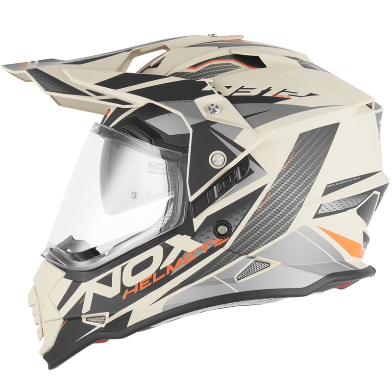 Enduro motociklistička kaciga NOX N312 Track mat pješčano-narančasta