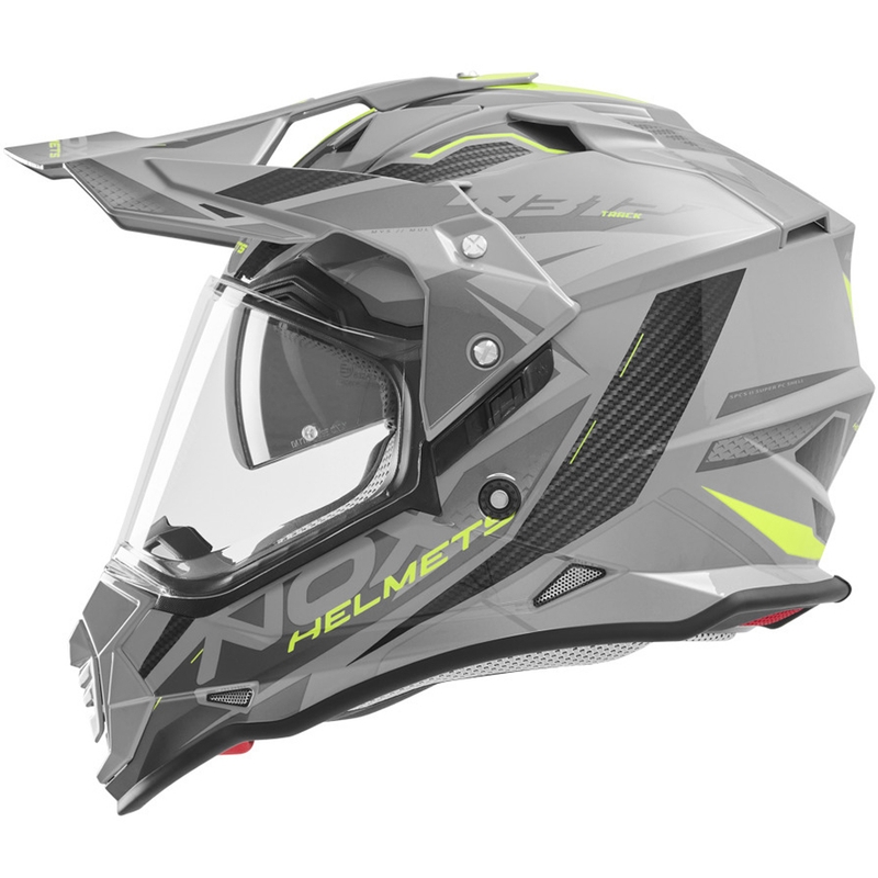Enduro motociklistička kaciga NOX N312 Track sivo-fluo žuta