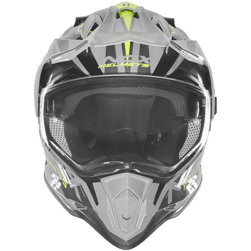 Enduro motociklistička kaciga NOX N312 Track sivo-fluo žuta