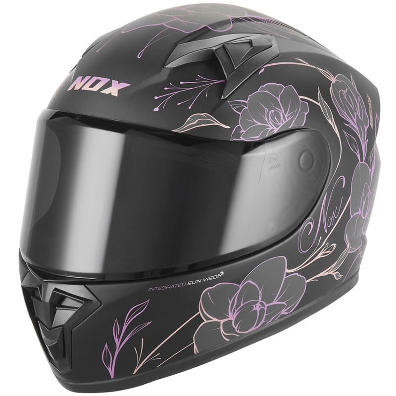 Dječja integralna motociklistička kaciga NOX N731 Spring mat crno-roza