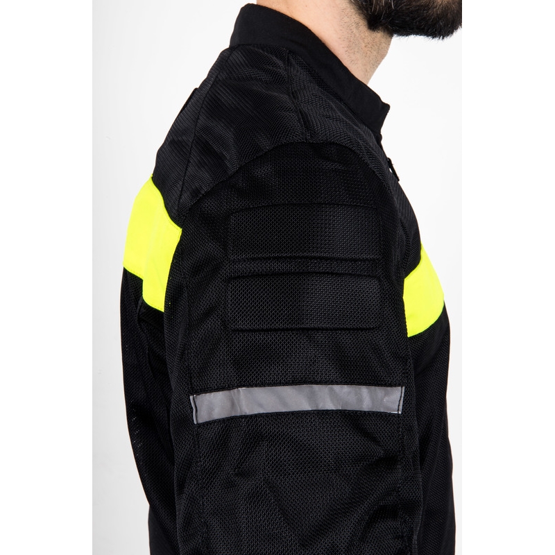 Ozone Dart motociklistička jakna crno-fluo žuta - 2. kvaliteta - II. kvaliteta
