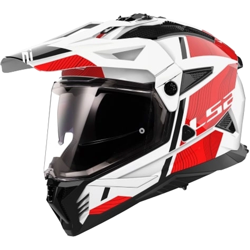 Enduro motociklistička kaciga LS2 MX702 PIONEER II HILL bijelo-crvena