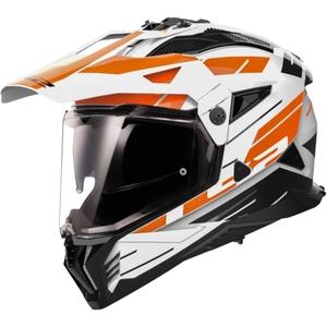 Enduro motociklistička kaciga LS2 MX702 PIONEER II NAMIB bijelo-narančasta
