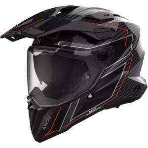 Enduro motociklistička kaciga Airoh Commander 2 Carbon Stylish crno-crvena