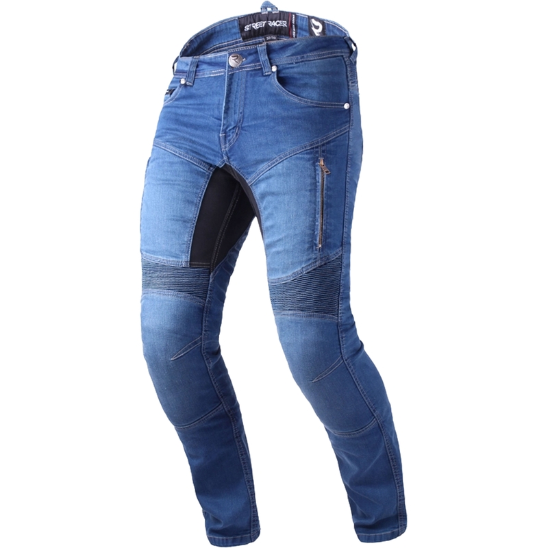 Skraćene motociklističke traperice Street Racer Stretch II CE plave