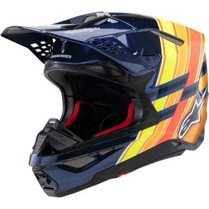 Motocross kaciga Alpinestars Supertech S-M10 izdanje TROY LEE DESIGNS biserno plava-fluo narančasta-žuta-crvena