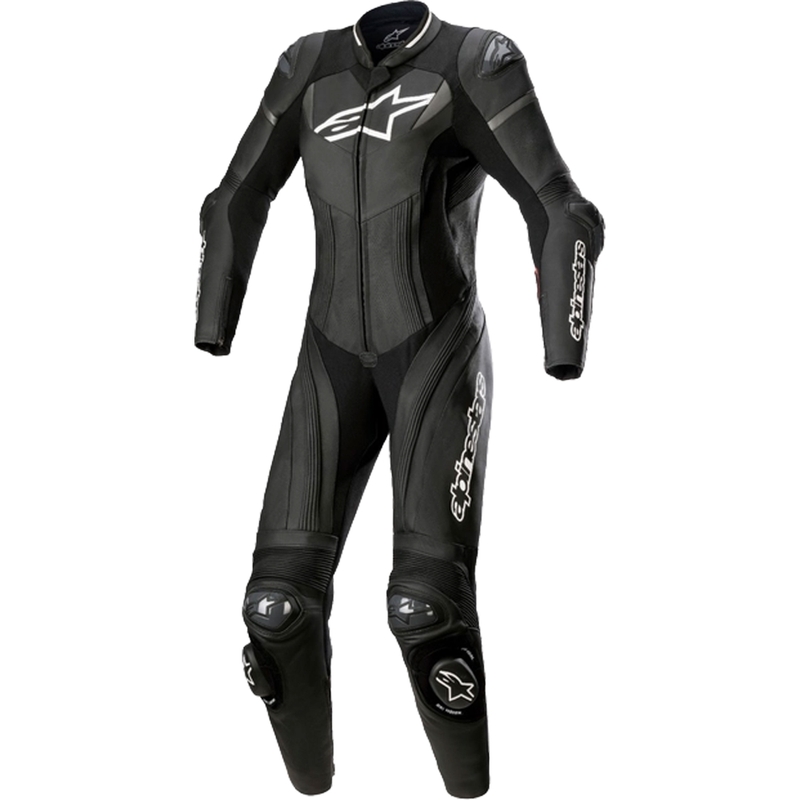 Alpinestars STELLA GP PLUS 2 žensko jednodijelno kožno motociklističko odijelo crno-bijelo-metalik sivo