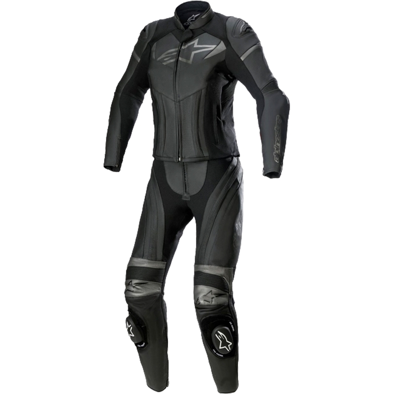 Alpinestars STELLA GP PLUS 2 žensko dvodijelno kožno motociklističko odijelo crno-siva metalik