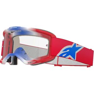 Alpinestars Vision 5 Corp motocross naočale crveno-bijelo-plave s prozirnim staklima