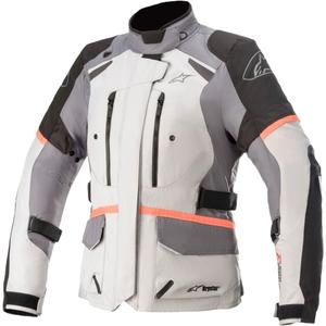 Ženska motoristička jakna Alpinestars Stella Andes Drystar sivo-crna-fluo roza