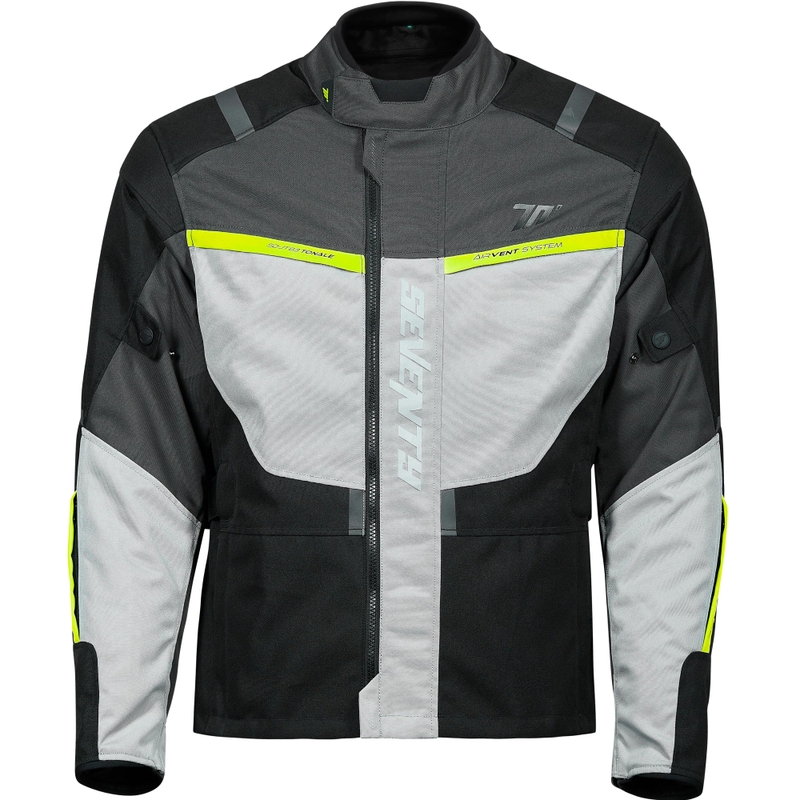 Ženska motociklistička jakna Seventy Degrees SD-JT85 Tonale crno-sivo-fluo žuta