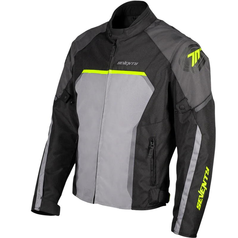 Seventy Degrees SD-JR65 Piston motociklistička jakna crno-sivo-fluo žuta