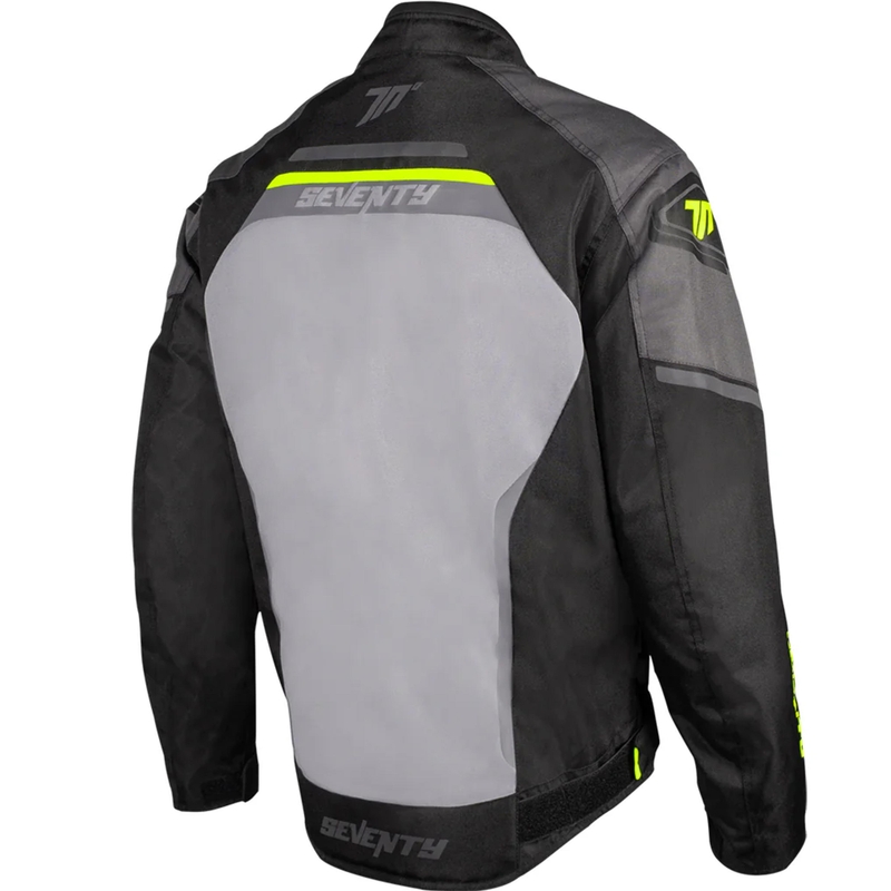 Seventy Degrees SD-JR65 Piston motociklistička jakna crno-sivo-fluo žuta