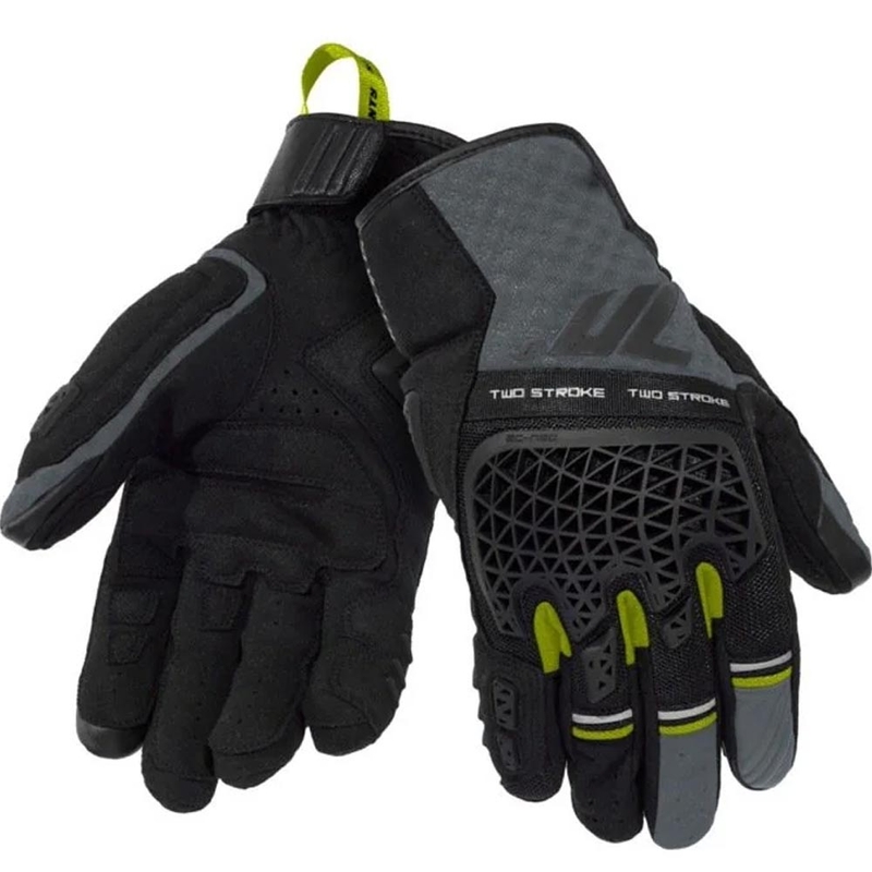 Seventy Degrees SD-N60 dvotaktne motociklističke rukavice crno-sive-fluo žute