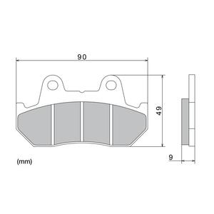 Kočione pločice NISSIN polumetalne 90x49x9 mm 2 kom