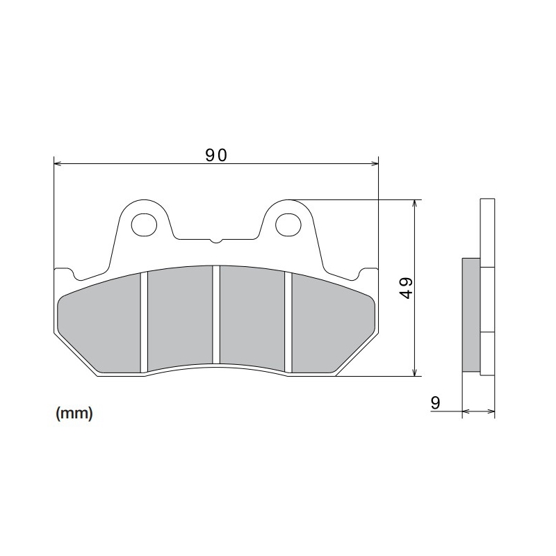 Kočione pločice NISSIN polumetalne 90x49x9 mm 2 kom