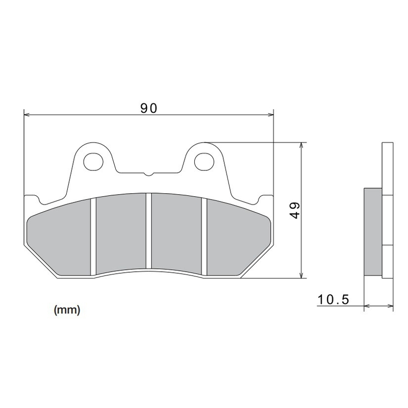 Kočione pločice NISSIN polumetalne 90x49x10,5 mm 2 kom