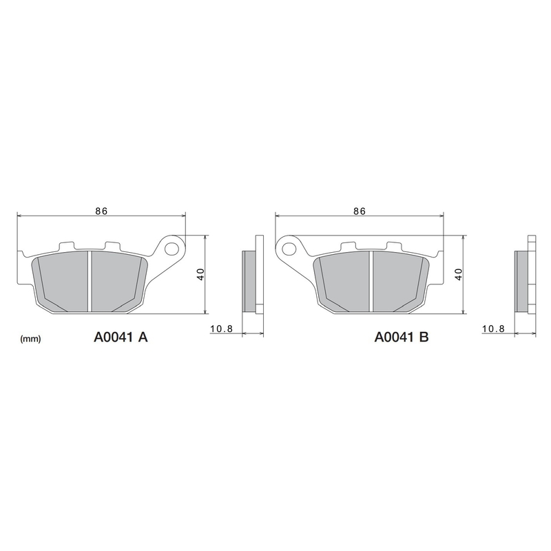 Kočione pločice NISSIN polumetalne 86x40x10,8 mm 2 kom