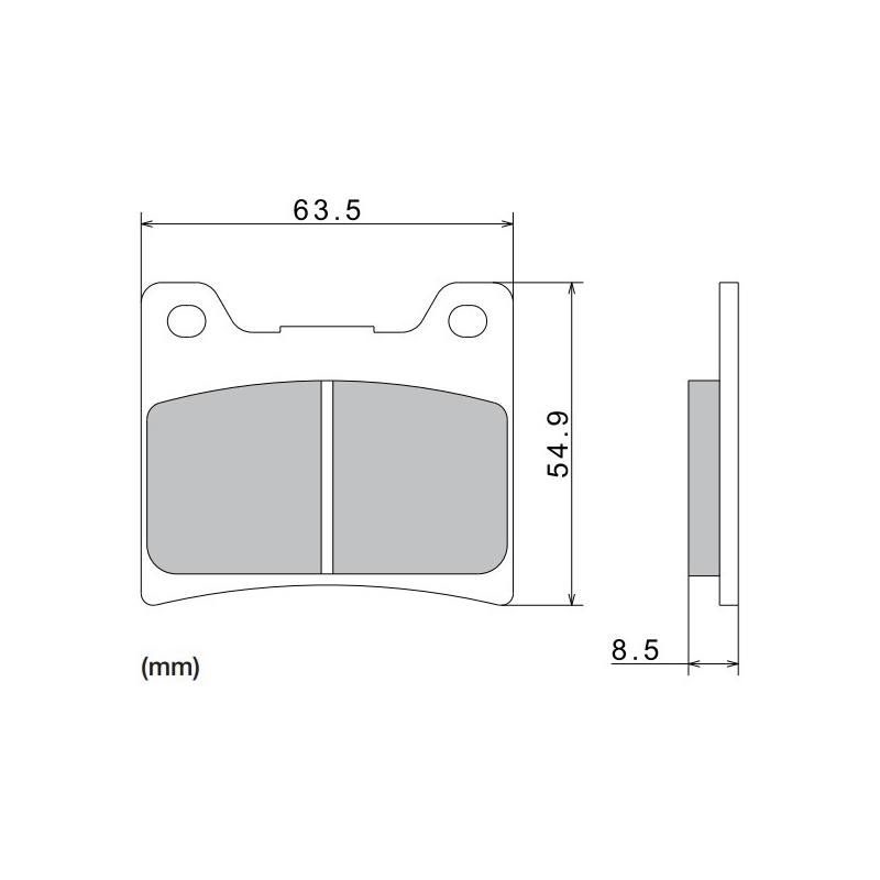 Kočione pločice NISSIN polumetalne 63,5x54,9x8,5 mm 2 kom