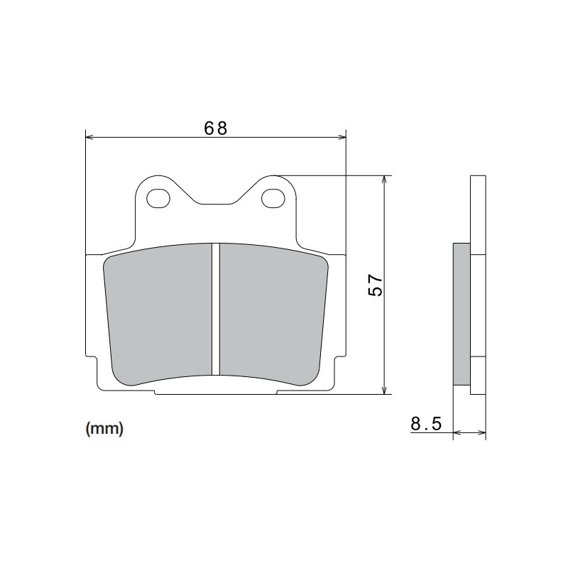 Kočione pločice NISSIN polumetalne 68x57x8,5 mm 2 kom