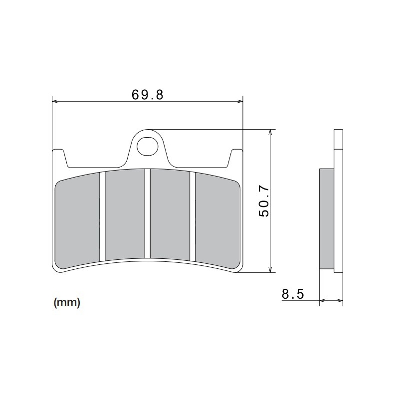Kočione pločice NISSIN polumetalne 69,8x50,7x8,5 mm 2 kom