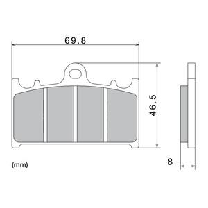 Kočione pločice NISSIN polumetalne 69,8x46,5x8 mm 2 kom