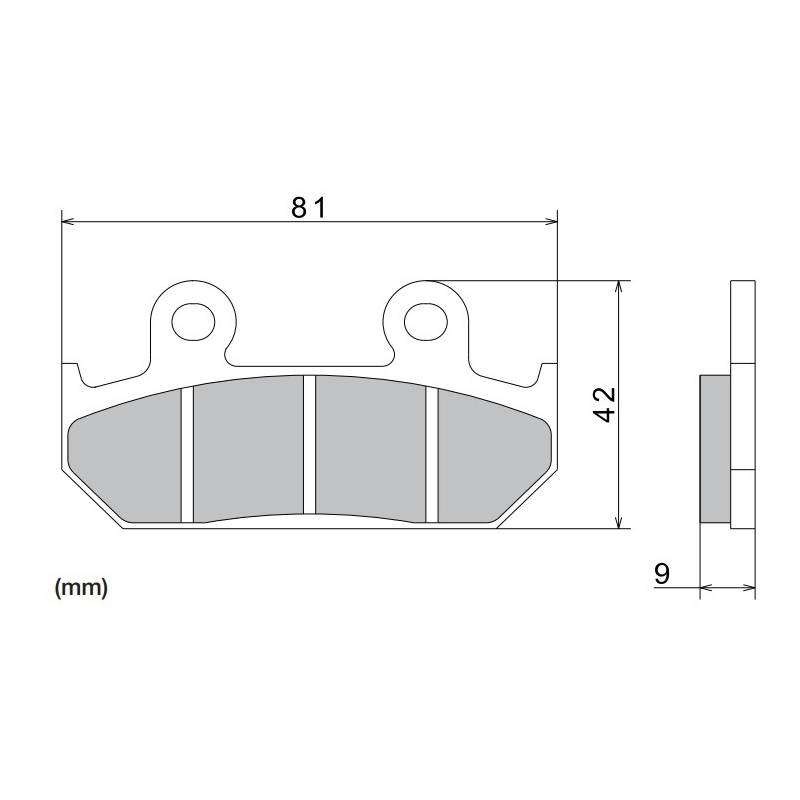 Kočione pločice NISSIN polumetalne 81x42x9 mm 2 kom