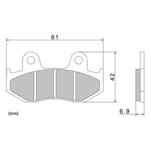 Kočione pločice NISSIN polumetalne 81x42x6,9 mm 2 kom