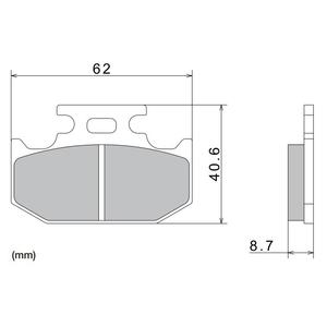 Kočione pločice NISSIN polumetalne 62x40,6x8,7 mm 2 kom