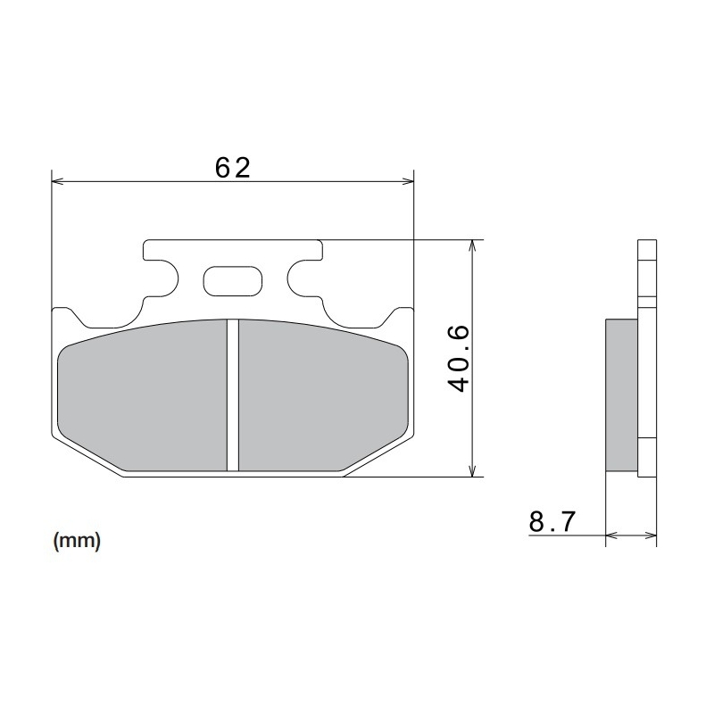 Kočione pločice NISSIN polumetalne 62x40,6x8,7 mm 2 kom