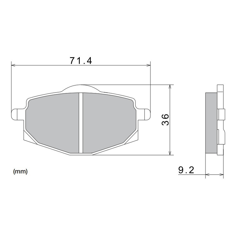Kočione pločice NISSIN polumetalne 71,4x36x9,2 mm 2 kom