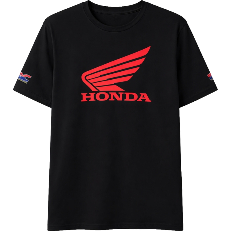 Crna majica kratkih rukava Honda Wing