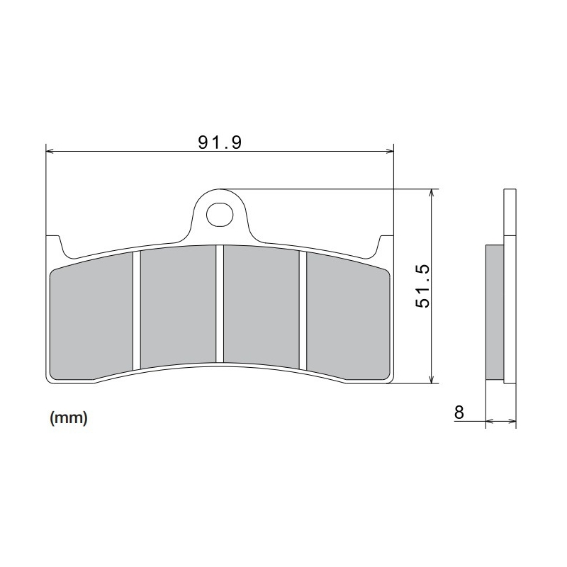 Kočione pločice NISSIN polumetalne 91,9x51,5x8 mm 2 kom