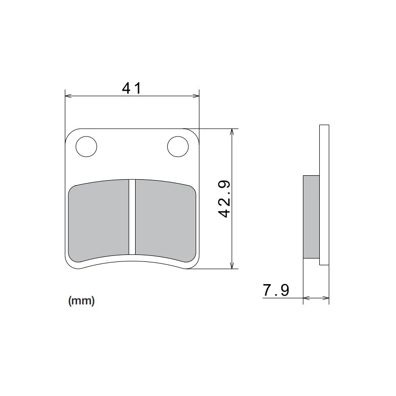 Kočione pločice NISSIN polumetalne 41x42.9x7.9 mm 2 kom