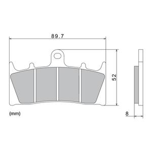 Kočione pločice NISSIN polumetalne 89,7x52x8 mm 2 kom