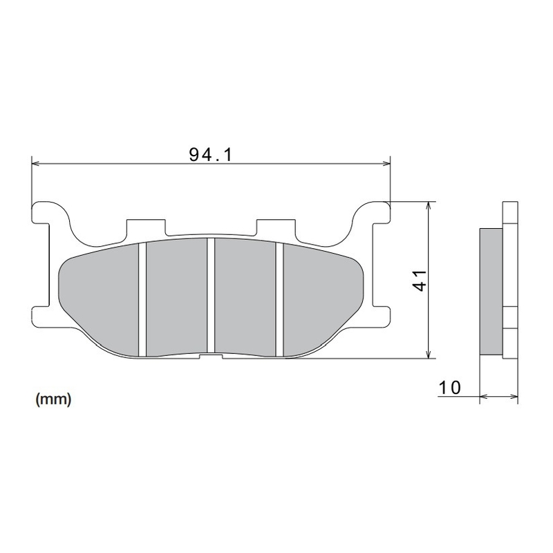 Kočione pločice NISSIN polumetalne 94,1x41x10 mm 2 kom