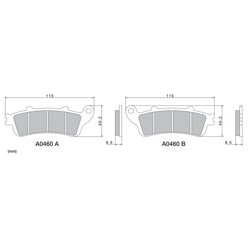 Kočione pločice NISSIN polumetalne 115x40,2x8,5 mm 2 kom