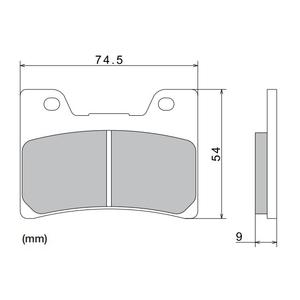 Kočione pločice NISSIN polumetalne 74,5x54x9 mm 2 kom
