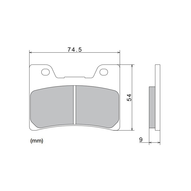 Kočione pločice NISSIN polumetalne 74,5x54x9 mm 2 kom