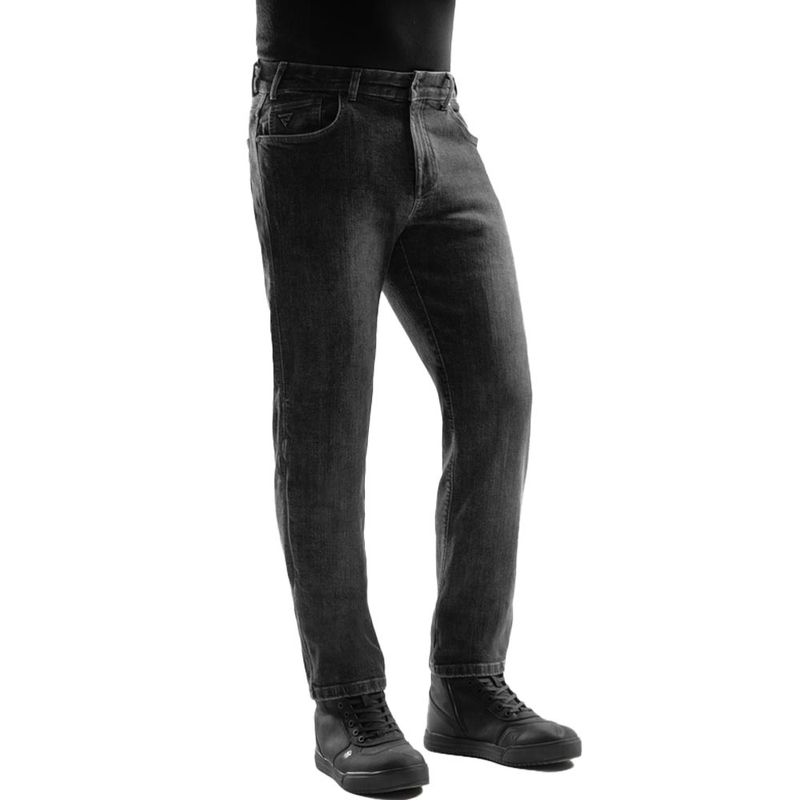 Rebelhorn klasične jednoslojne duge motociklističke traperice isprane crne boje