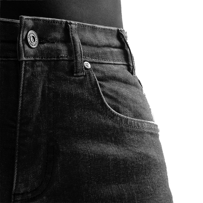 Rebelhorn klasične jednoslojne bajkerske traperice isprane crne boje