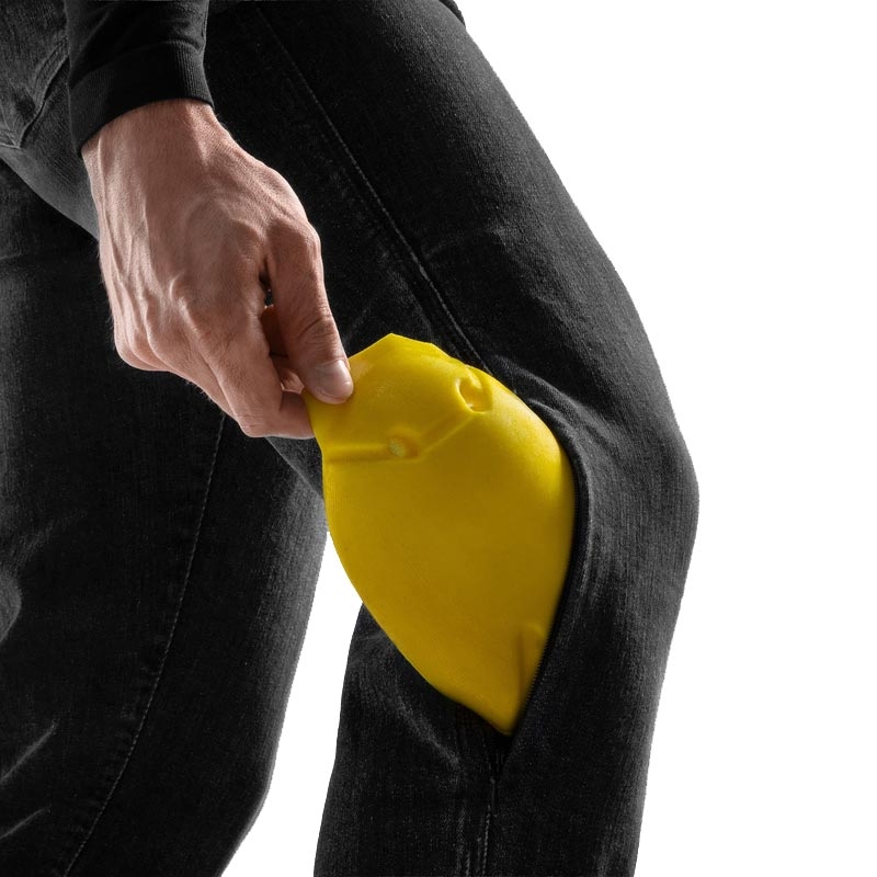 Rebelhorn klasične jednoslojne ekstra kratke motociklističke traperice isprane crne boje