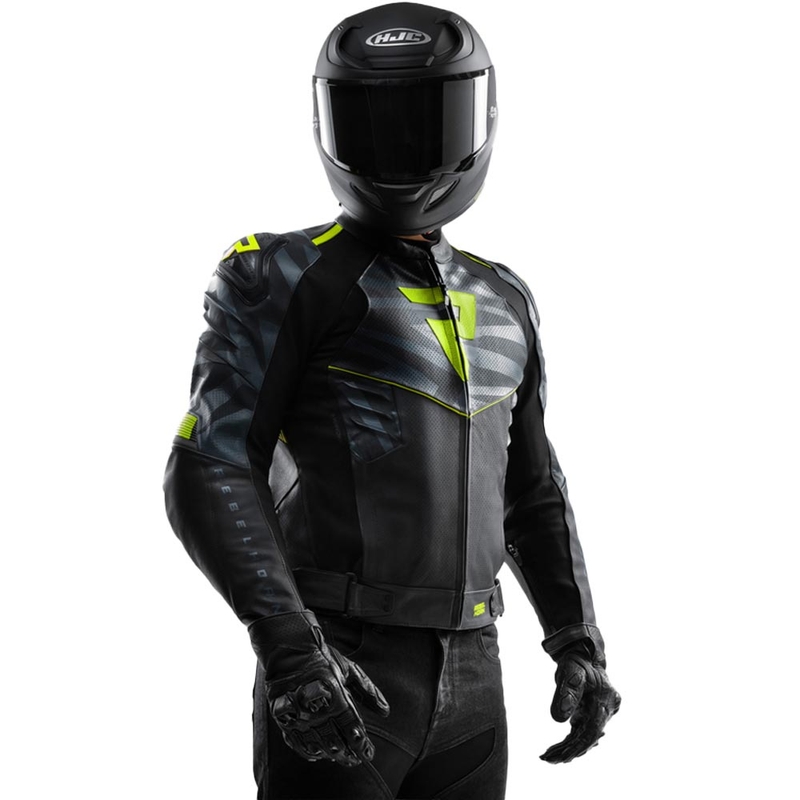 Rebelhorn Vandal 2 kožna motociklistička jakna crno-sivo-fluo žuta