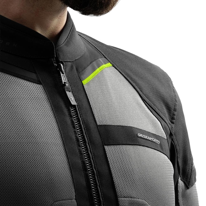 Rebelhorn Scandal 3 motociklistička jakna crno-sivo-fluo žuta