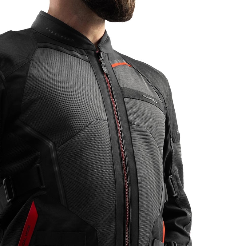 Rebelhorn Scandal 3 motociklistička jakna tamno sivo-crno-crvena