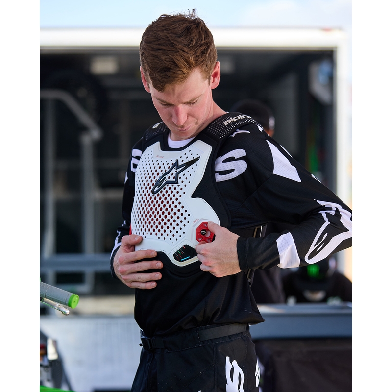 Alpinestars TECH-AIR®MX PLASMA prsluk sa zračnim jastukom bijelo-crno-crveni