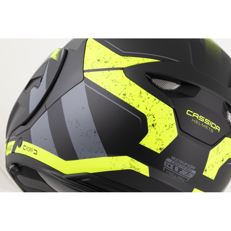 Cassida MultiFlip Korp preklopna motociklistička kaciga mat crno-fluo žuto-siva