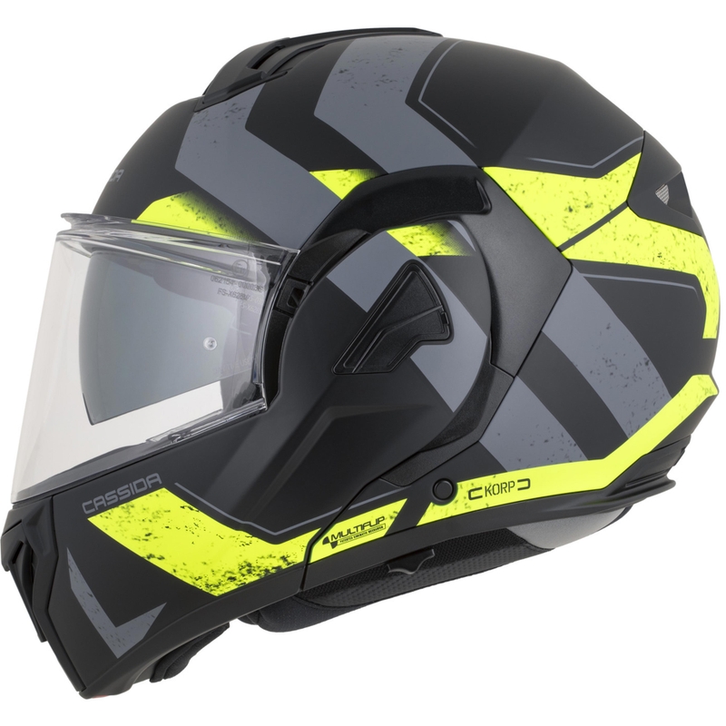 Cassida MultiFlip Korp preklopna motociklistička kaciga mat crno-fluo žuto-siva