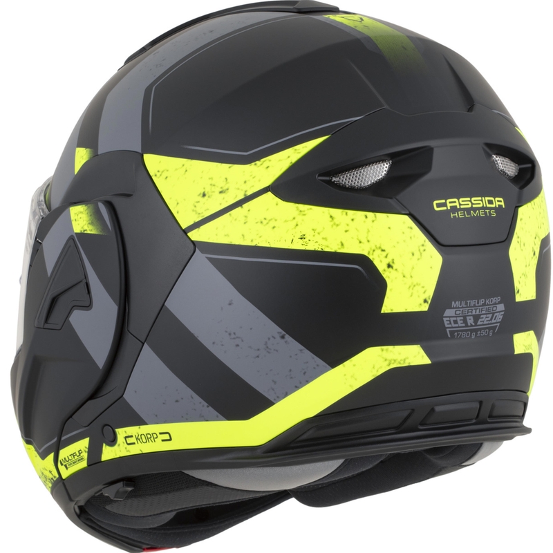 Cassida MultiFlip Korp preklopna motociklistička kaciga mat crno-fluo žuto-siva